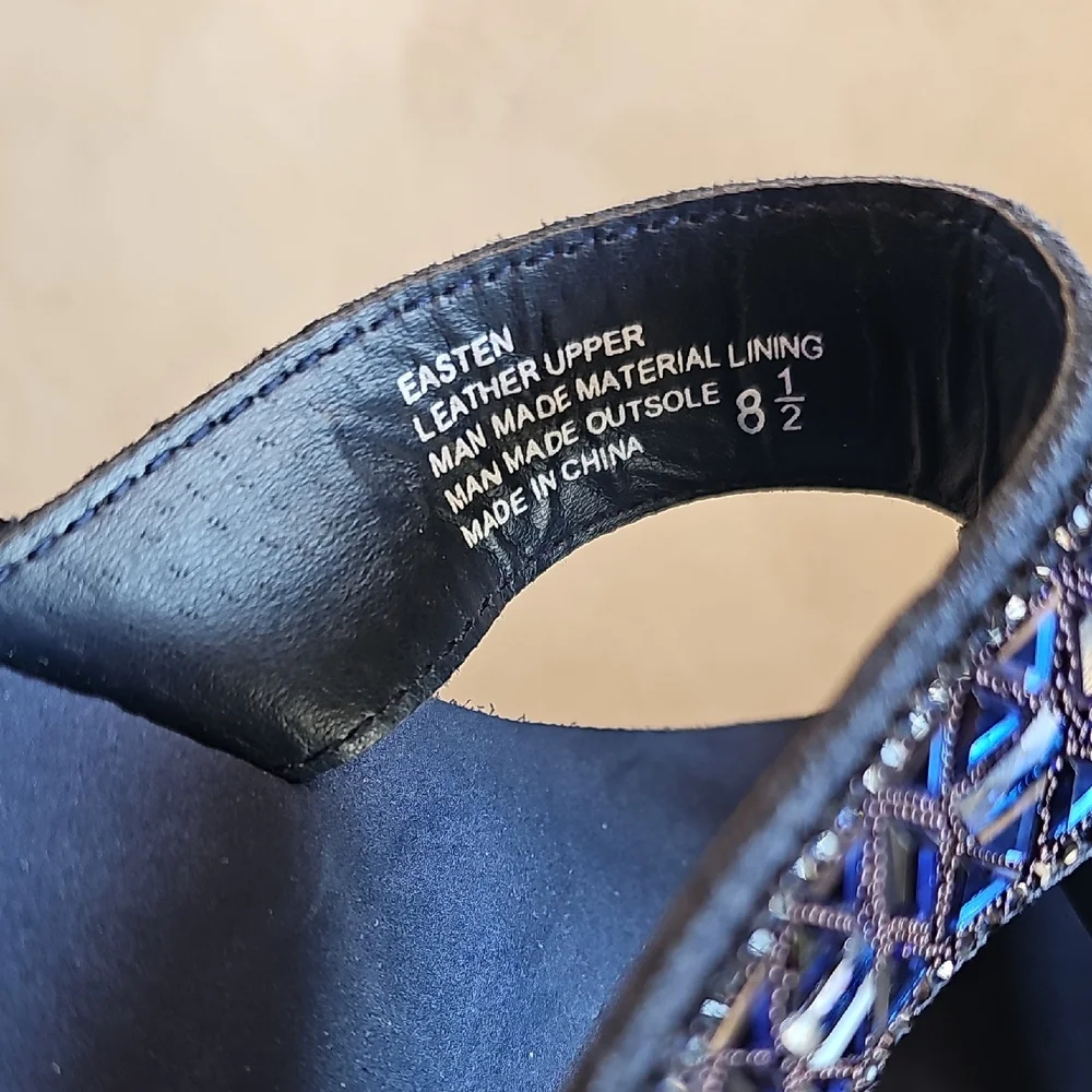 Yellow Box Navy Wedges with Shimmer Accents - Picture 2 of 11